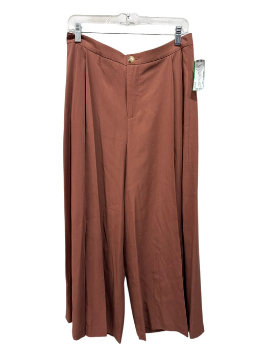 Vince Size 8 Rust Brown Lyocell High Rise Wide Leg Pleated Cropped Pants Rust Brown / 8