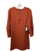 Tibi Size Small Rust Orange Viscose Blend Long Sleeve Back Button Dress Rust Orange / Small