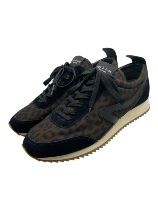 Rag & Bone Shoe Size 40 Black, Brown, White Leather & Textile Suede Sneakers Black, Brown, White / 40