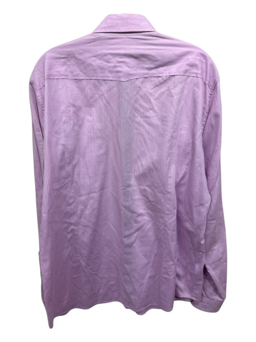 Boss Size L Purple Cotton Blend Solid Front Pocket Button up Long Sleeve Shirt Purple / L
