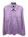 Boss Size L Purple Cotton Blend Solid Front Pocket Button up Long Sleeve Shirt Purple / L