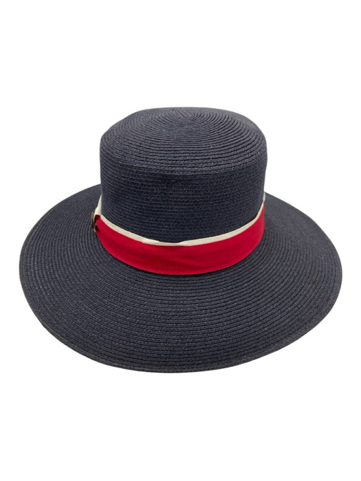 Goorin Bros Navy Blue, Red, White Sisal Hemp Faux Straw Grosgrain Band Sun Hat Navy Blue, Red, White / M