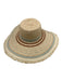 SCALA PRONTO Beige, Blue, Brown Toyo Straw Stripe Fringe Beach Hat Beige, Blue, Brown / One Size