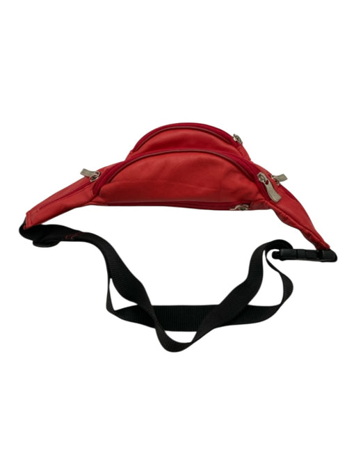 No Brand Red Leather Solid Crossbody Fanny Pack Men's Bag Red