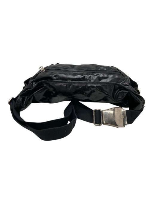 Orobianco Black Leather Solid Patent Leather Trim Crossbody Men's Bag Black