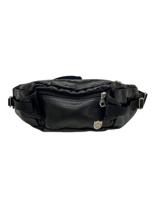 Orobianco Black Leather Solid Patent Leather Trim Crossbody Men's Bag Black