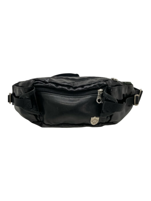 Orobianco Black Leather Solid Patent Leather Trim Crossbody Men's Bag Black