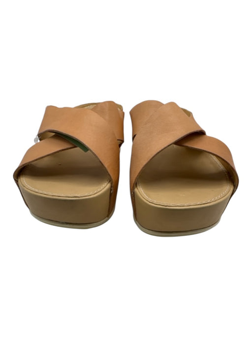 ecco Shoe Size 41 Beige Leather Upper Criss Cross Platform Sandals Beige / 41