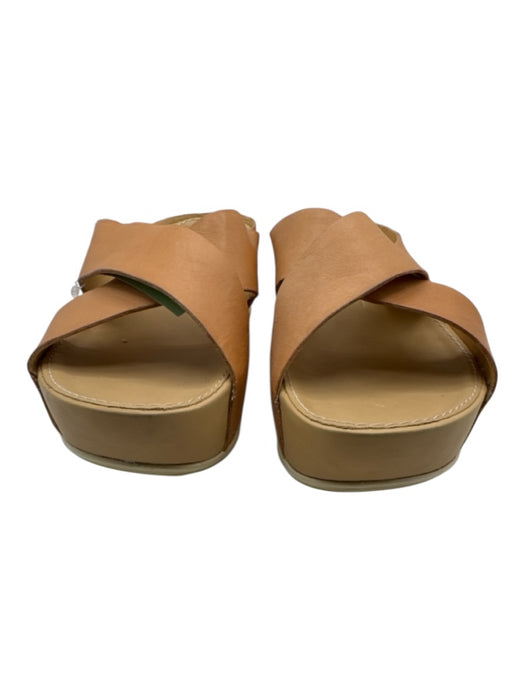 ecco Shoe Size 41 Beige Leather Upper Criss Cross Platform Sandals Beige / 41
