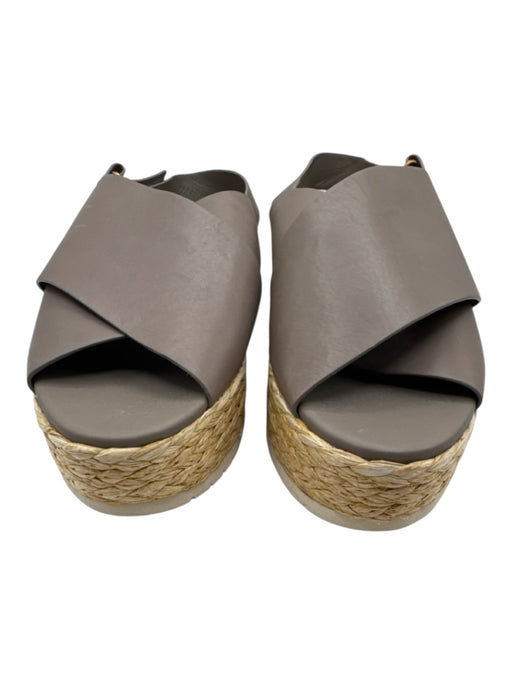 Vince Shoe Size 10 Gray Leather Upper Braided Slingback Criss Cross Sandals Gray / 10
