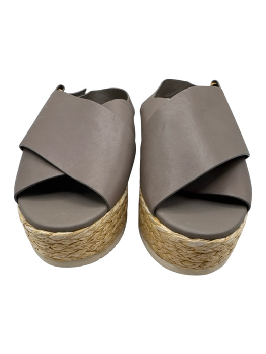 Vince Shoe Size 10 Gray Leather Upper Braided Slingback Criss Cross Sandals Gray / 10