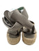 Vince Shoe Size 10 Gray & Beige Leather Upper Jute Velcro ankle strap Sandals Gray & Beige / 10