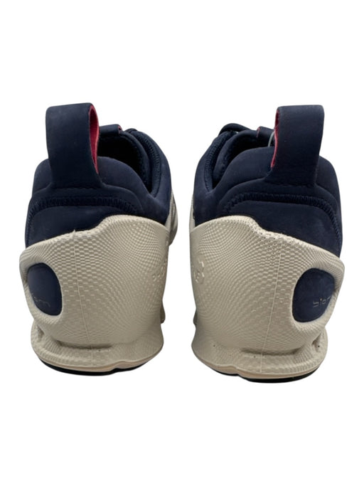 ecco Shoe Size 41 Navy Blue & Beige Leather Upper Low Top Running Sneakers Navy Blue & Beige / 41