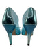 Good American Shoe Size 10 Aqua Blue PVC Crystal Embellished Mirrored Pumps Aqua Blue / 10