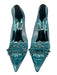 Good American Shoe Size 10 Aqua Blue PVC Crystal Embellished Mirrored Pumps Aqua Blue / 10