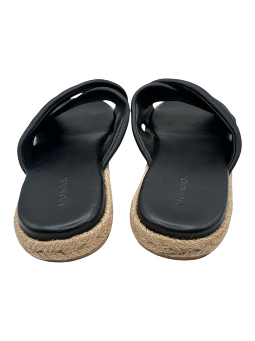 Vince Shoe Size 10 Black Leather Upper Criss Cross Espadrille Sandals Black / 10