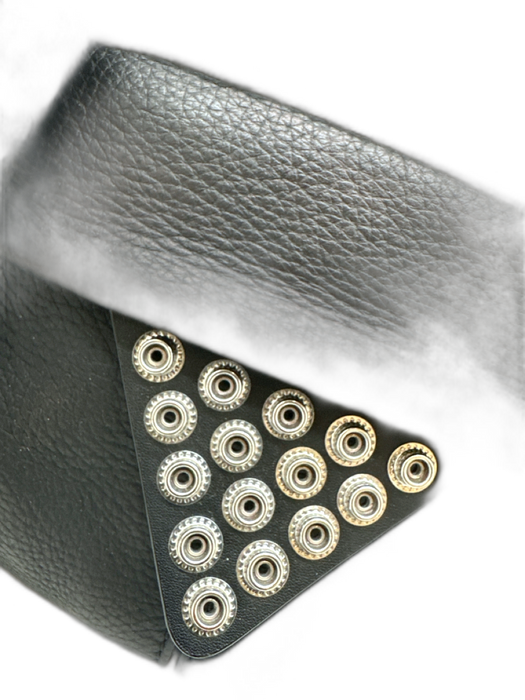 Alexander Wang Black Leather & Mesh silver tone hardware Crossbody Studded Bag Black / M