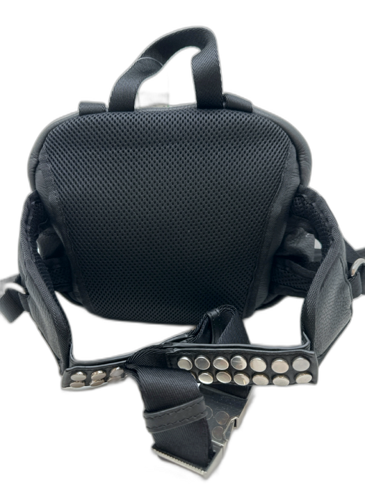 Alexander Wang Black Leather & Mesh silver tone hardware Crossbody Studded Bag Black / M