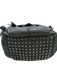 Alexander Wang Black Leather & Mesh silver tone hardware Crossbody Studded Bag Black / M