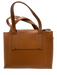 aallyn Brown Leather Top Handle Magnetic Flap Crossbody Bag Brown / S