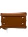 aallyn Brown Leather Top Handle Magnetic Flap Crossbody Bag Brown / S