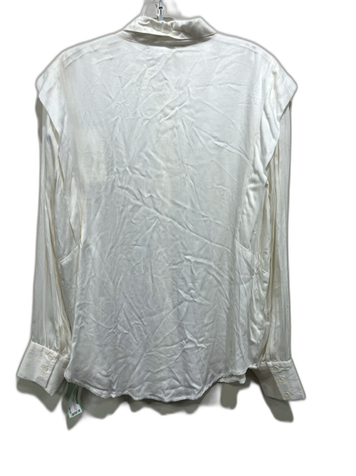 Ba&sh Size 2 Ivory White Viscose Button Down Long Sleeve Top Ivory White / 2