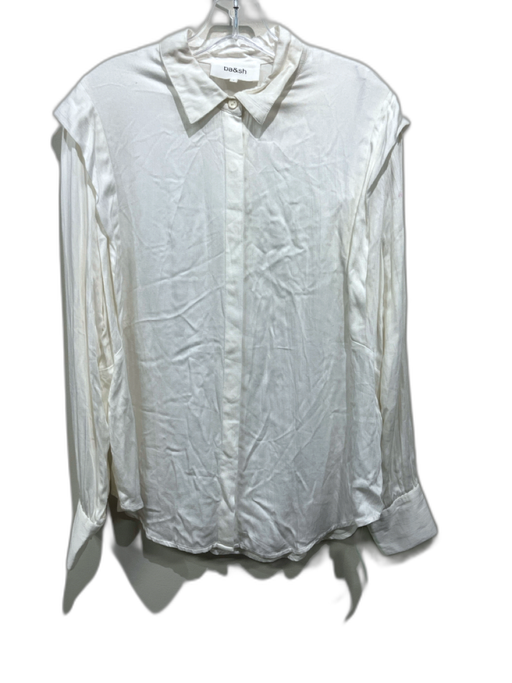 Ba&sh Size 2 Ivory White Viscose Button Down Long Sleeve Top Ivory White / 2