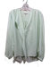 Vince Size M Seafoam Green Silk Semi Sheer Flounce Detail Balloon Sleeve Top Seafoam Green / M