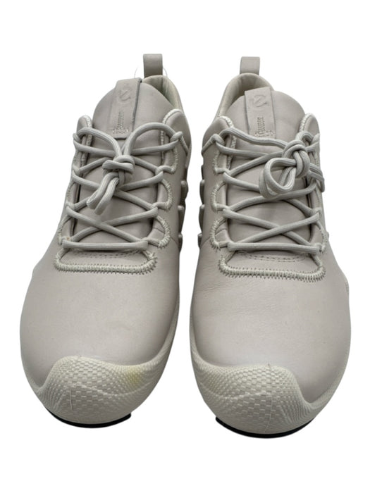 ecco Shoe Size 41 Gray Beige Leather Upper Low Top Lace Up Running Sneakers Gray Beige / 41
