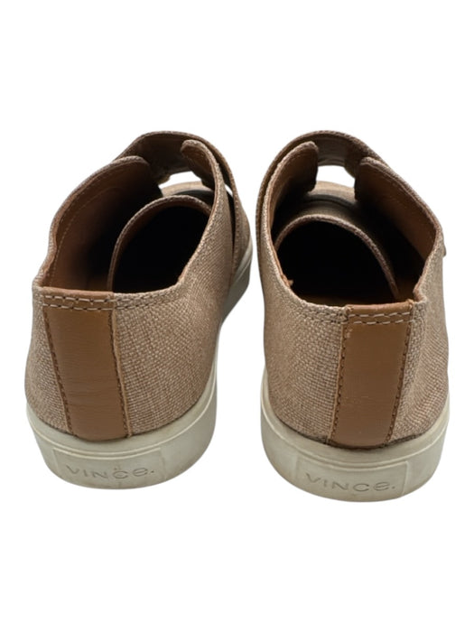 Vince Shoe Size 9 Tan & White Canvas Upper Slip On Sneakers Tan & White / 9