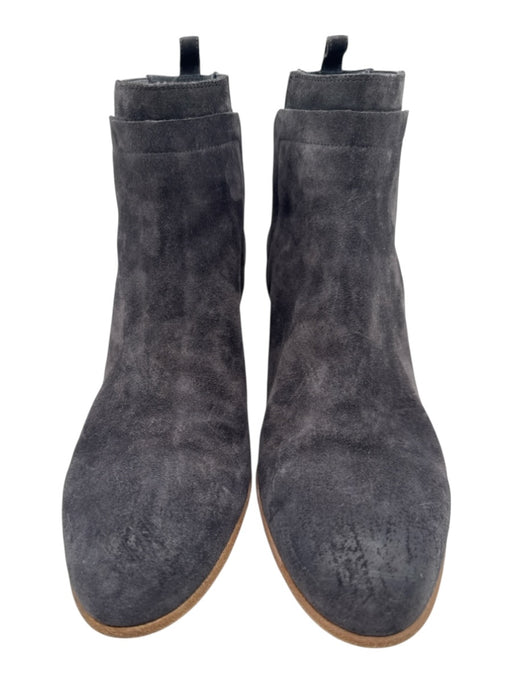 Vince Shoe Size 10 Gray & Tan Suede Stacked Heel Ankle Booties Gray & Tan / 10