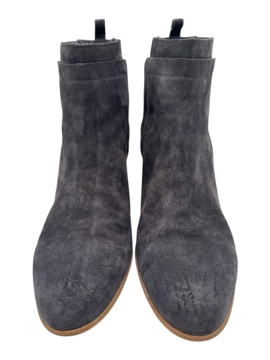Vince Shoe Size 10 Gray & Tan Suede Stacked Heel Ankle Booties Gray & Tan / 10