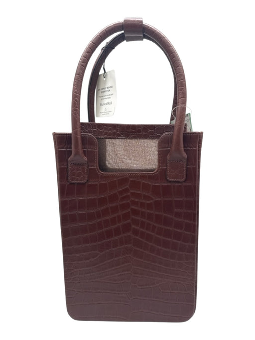 Alfeya Valrina Brwon, Tan & pink Mesh Detail Croc Embossed Magnetic Close Bag Brwon, Tan & pink / S