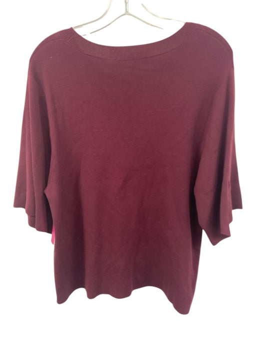 Weekend Max Mara Size M Burgundy Purple Viscose Blend Knit Ribbed Collar Sweater Burgundy Purple / M
