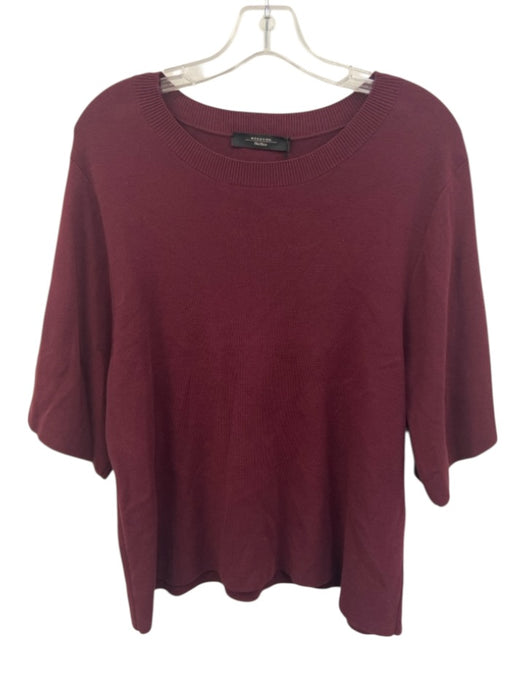 Weekend Max Mara Size M Burgundy Purple Viscose Blend Knit Ribbed Collar Sweater Burgundy Purple / M
