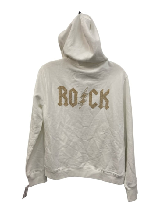 Zadig & Voltaire Size M White & Gold Cotton Rhinestone Graphic Full Zip Jacket White & Gold / M