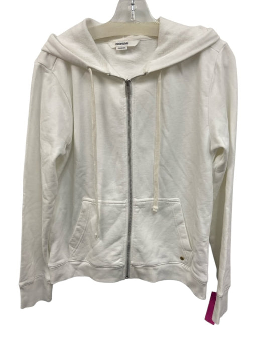 Zadig & Voltaire Size M White & Gold Cotton Rhinestone Graphic Full Zip Jacket White & Gold / M