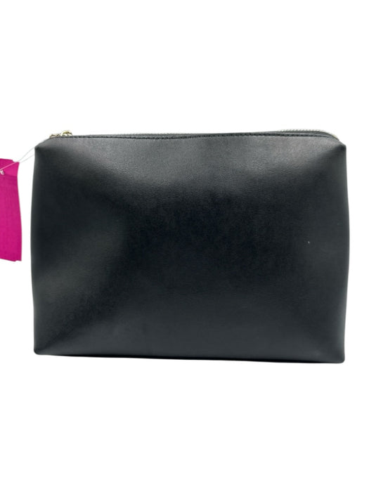 Staud Black Leather Top Zip Makeup Bag Bag Black / S