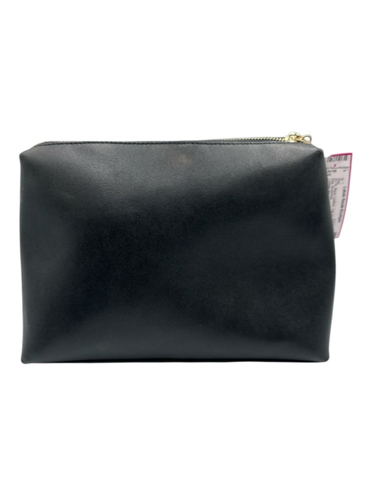 Staud Black Leather Top Zip Makeup Bag Bag Black / S