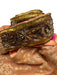 Ibisco Orange & Gold Silk Embellished Floral Beaded Sash Belts Orange & Gold / L