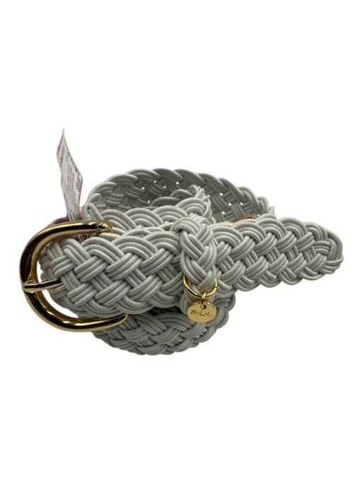 Lauren Ralph Lauren White Synthetic Gold Tone Hardware Buckle Braided Belts White / One Size