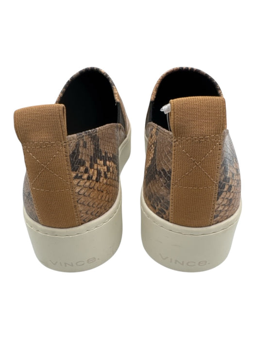 Vince Shoe Size 10 Brown, Orange, White Leather Snake Slip On Platform Sneakers Brown, Orange, White / 10