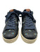 Coach Shoe Size 9.5 Navy Blue & Yellow Leather Shearling Flowers Sneakers Navy Blue & Yellow / 9.5