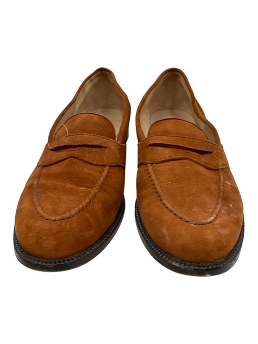 Manolo Blahnik Shoe Size 41.5 Brown Suede Leather Low Stacked Heel Penny Loafers Brown / 41.5