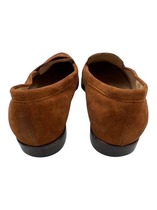 Manolo Blahnik Shoe Size 41.5 Brown Suede Leather Low Stacked Heel Penny Loafers Brown / 41.5
