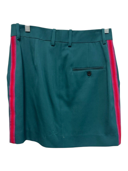 Calvin Klein Size 6 Teal Green, Pink, Red Wool Side Stripe hook & zip Skirt Teal Green, Pink, Red / 6