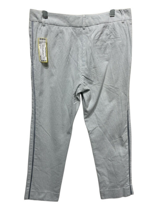 Sies Marjan Size 4 Blue & White Cotton High Rise Striped Tapered Pockets Pants Blue & White / 4