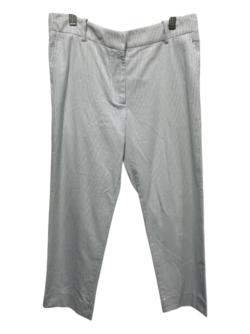 Sies Marjan Size 4 Blue & White Cotton High Rise Striped Tapered Pockets Pants Blue & White / 4