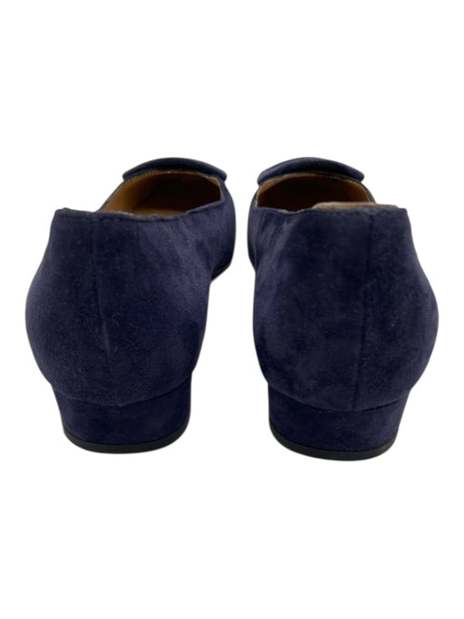 Ann Mashburn Shoe Size 37 Navy Blue Leather Suede Square Toe Buckle Pumps Navy Blue / 37
