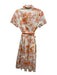 Donna Morgan Size S / 6 White & Orange Cotton Blend Tropical Toile Dress White & Orange / S / 6